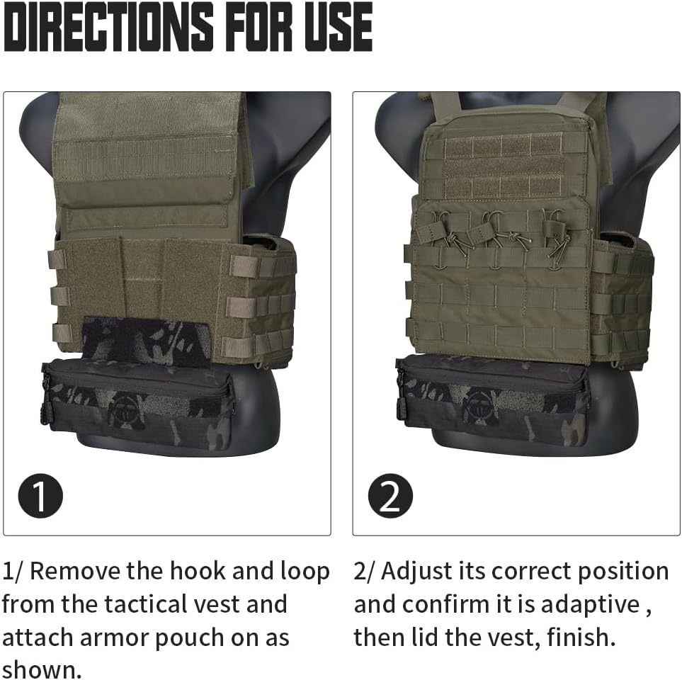 Tactical Dump Drop Pouch Admin Pouch Utility Tool Organizer Pouch camo for JPC CPC AVS Vest Airsoft Paintball (Bag Only) 500D Nylon
