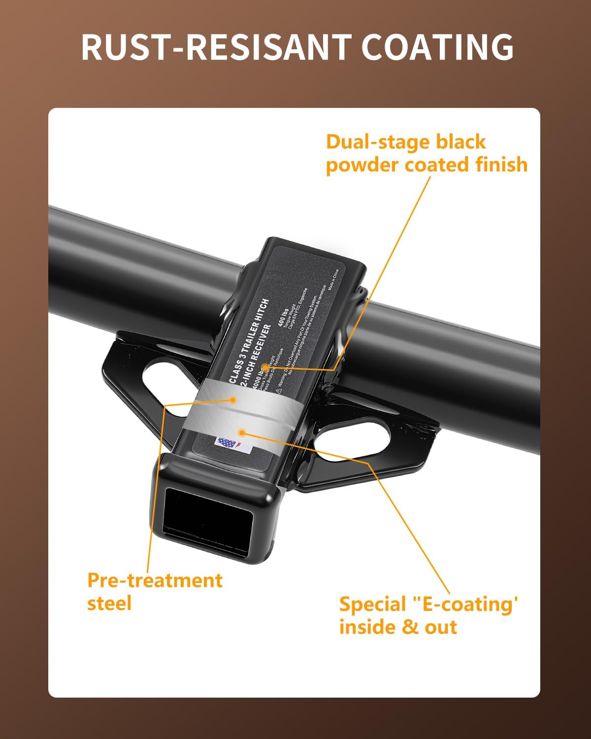 Class 3 Trailer Hitch 2-Inch Receiver Compatible with 2017-2026 Chrysler Pacifica, 2020-2026 Chrysler Voyager, 2024-2026 Grand Caravan, 4,000 lbs GTW
