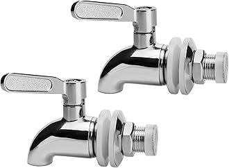 Replacement Spigot for Beverage Dispenser, Stainless Steel Spigot for Drink Dispenser, ​Water Dispenser Spigot, Food Grade, with Anti-Clogging Cap