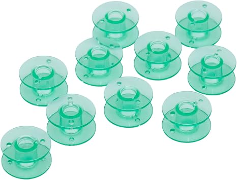 YEQIN 10 pcs Green Class 15 (A Size) Plastic Bobbins #X52800150 for Brother Babylock Singer Juki Sewing Machines