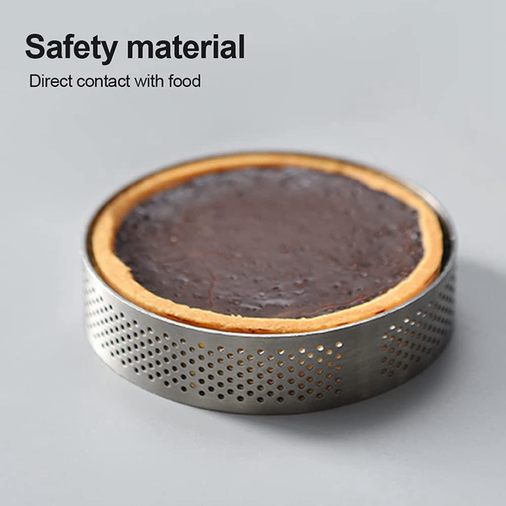Stampi Ad per Torta, 30 Pezzi nel Acciaio per Crostata Poroso, Stampo Ad per Torta Perforato, per Mousse per Torta con Fori 7 cm