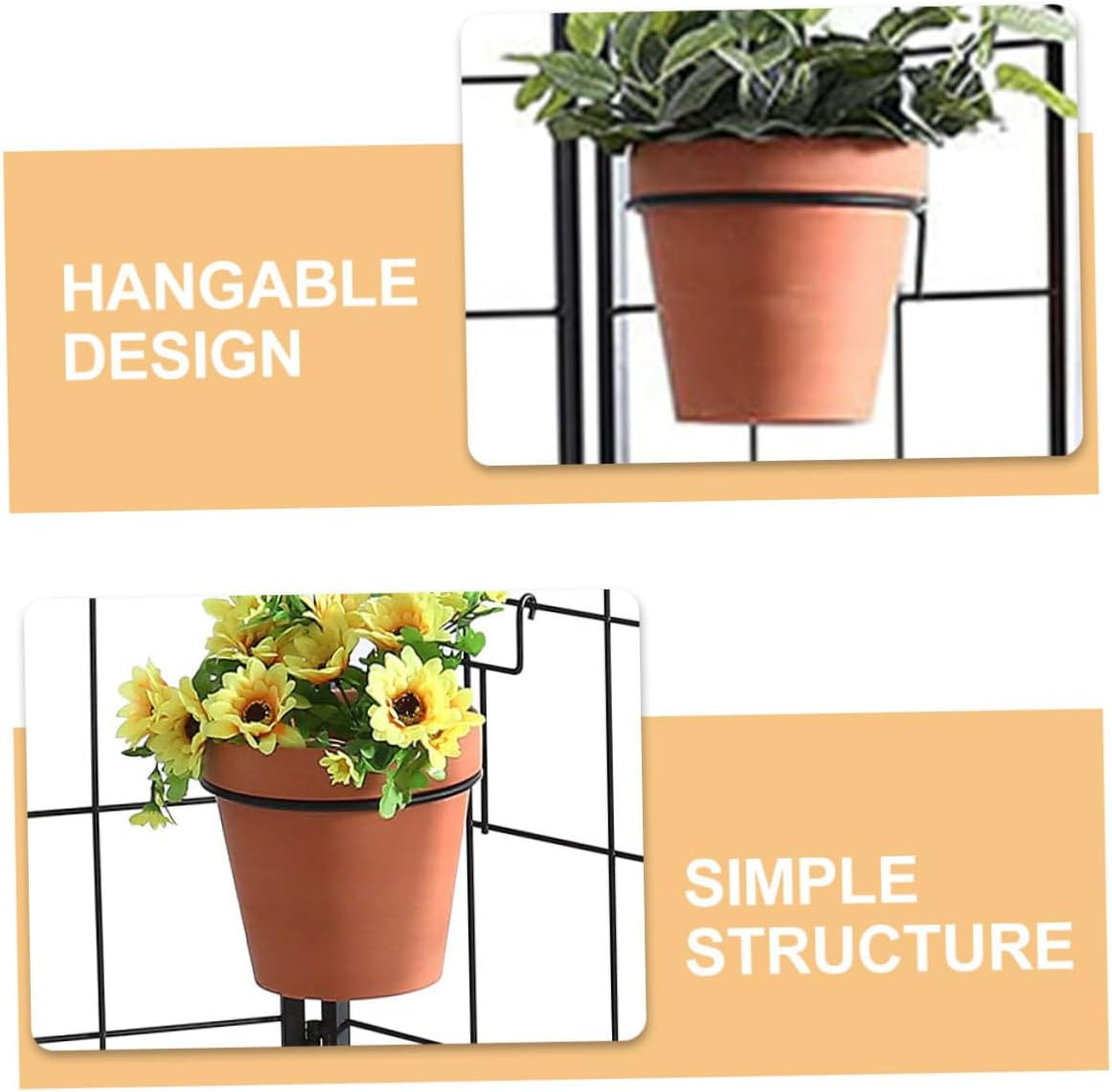 BESPORTBLE 2pcs Sturdy Iron Plant Wall Hangers Outdoor Balcony Planter Box Bracket Space-Saving Flower Pot Holder