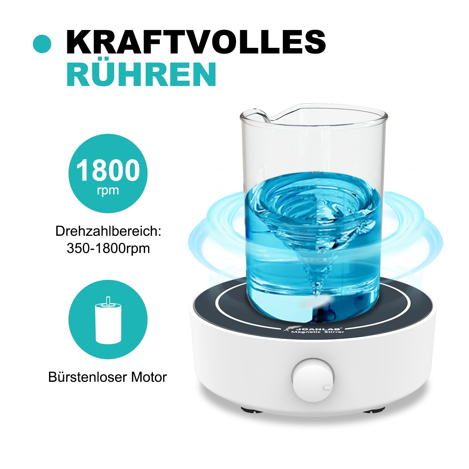 JOANLAB Magnetrührstäbe Mini Magnetische Rührplatte Labor Rührer Mixer mit Rührstab, Magnetrührer Mixer Platte 3000ml