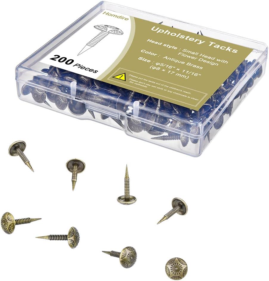200pcs Small Upholstery Tacks, 5/16" Vintage Furniture Tacks