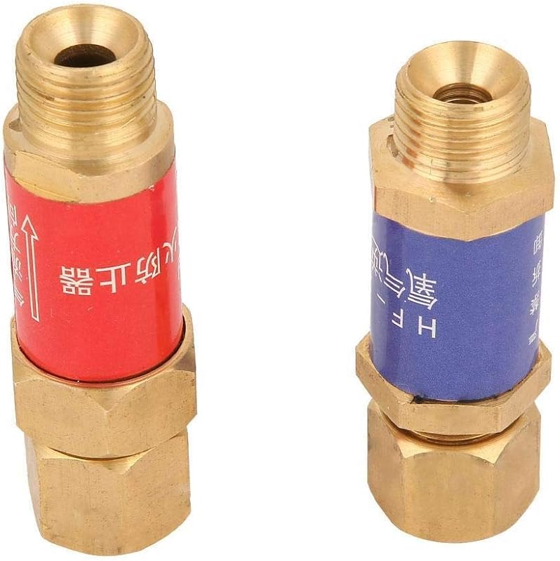 BiuZi M16x1,5 Oxigén-Acetilén Visszacsapószelep - Sárgaréz HF-2 Lángzár, CE Tanúsított Hegesztési Tartozék, Gázvisszaáramlás Elleni Védelem