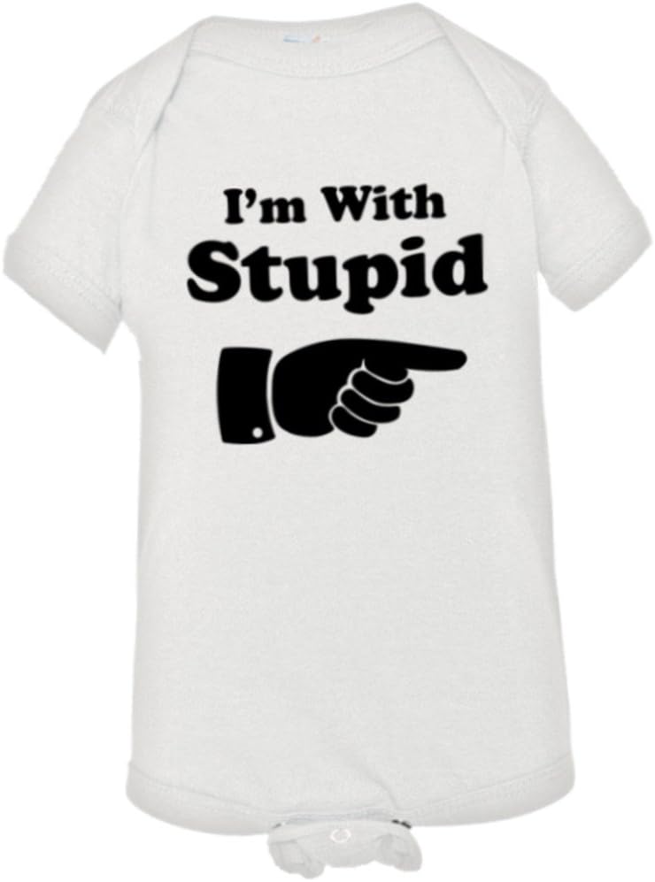 Baby Creeper I Am With Stupid Commercial Funny HQ 1-Piece Jumper
