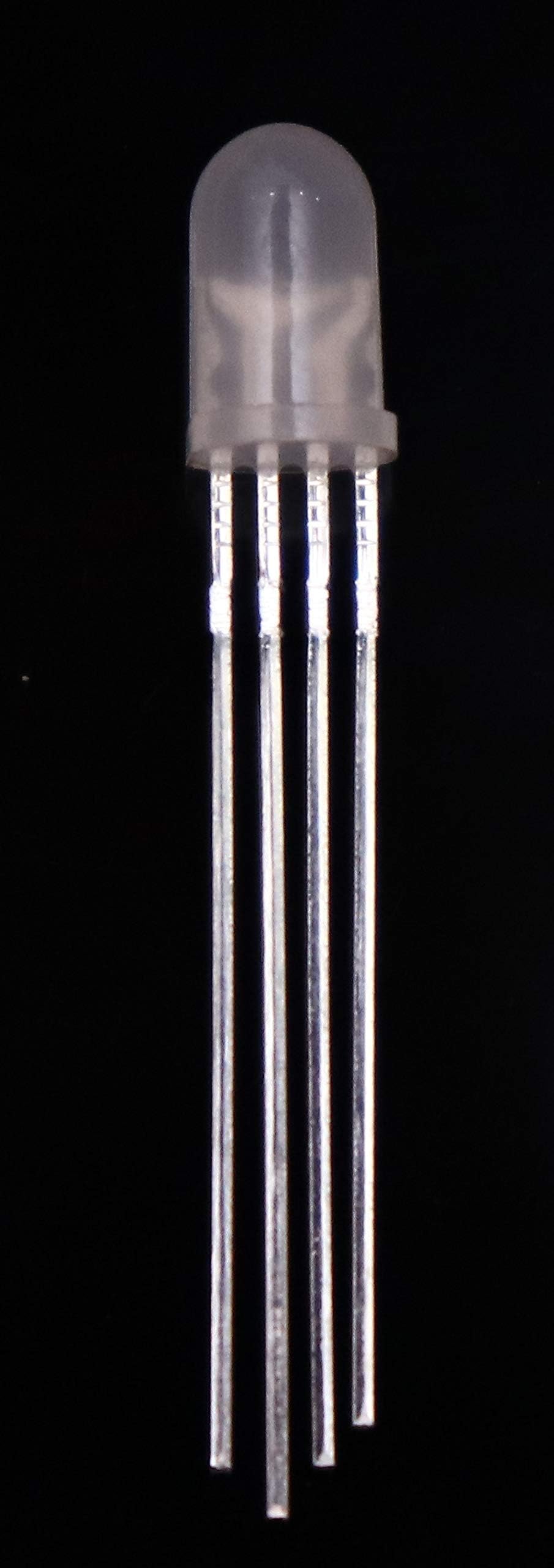 5MM RGB LED Diode Lights Tricolor (Multicolor Red Green Blue 4 pin Common Cathode Clear DC 20mA/Color) Super Bright Lighting Bulb Lamps Electronics Components PACK OF 10