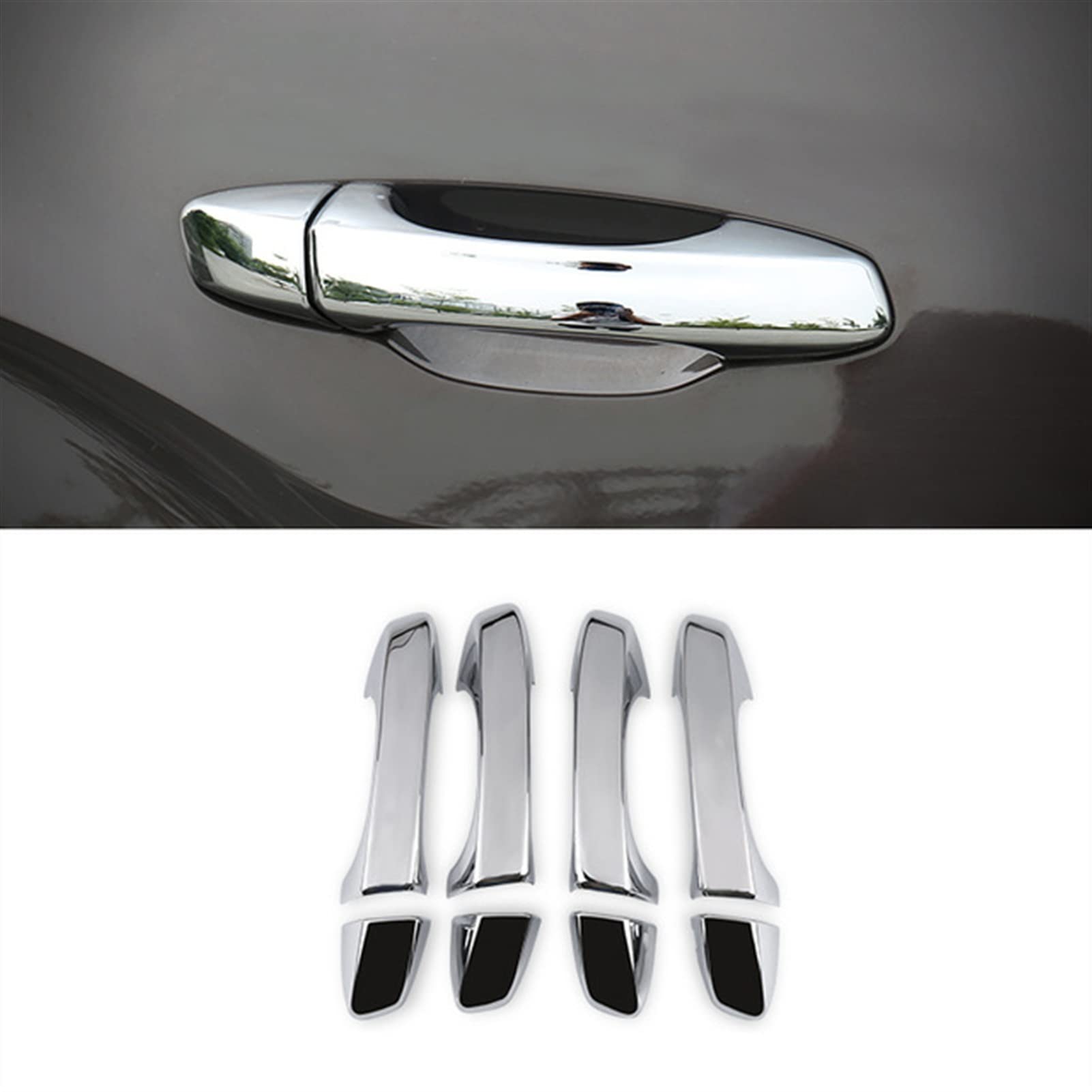 Fahbstr One Color Exterior Door Handle Cover For Octavia Abs Chrome Car Side Door Handle Cover Trim Sticker Free Drop Shipping 8Pcs