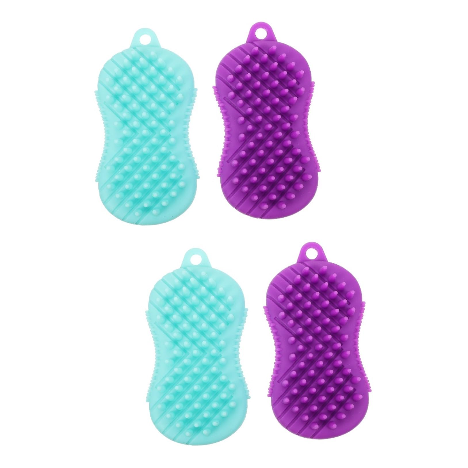 FRCOLOR 4 spazzole da bagno in silicone, per peeling, in silicone, per uomini, spazzola per la pulizia del bagno, spazzola per massaggi, pratica spazzola per shampoo per bambini