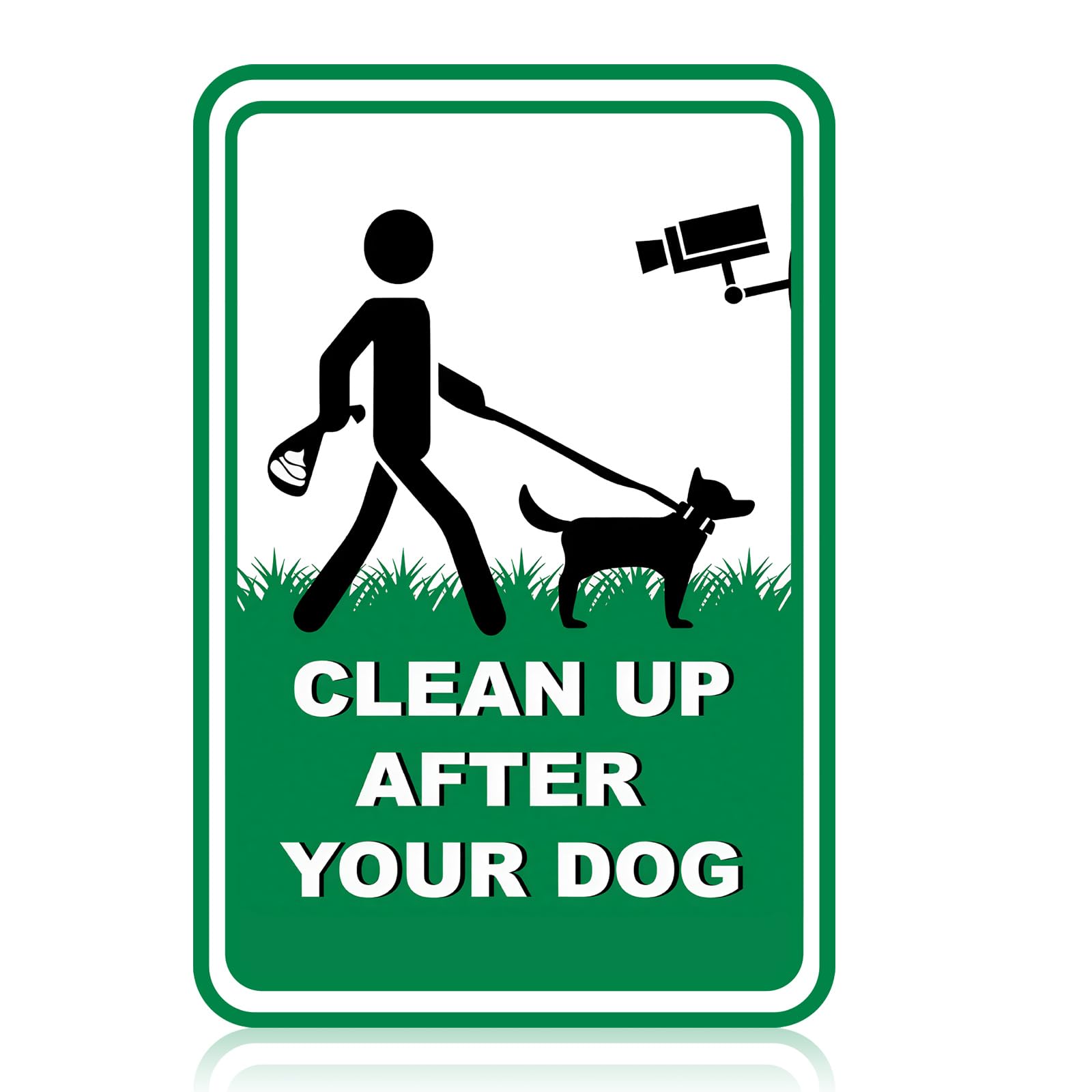 Dog Fouling Signs, Pick Up Your Dog Poop Sign, Clean Up After Your Warning Sign, Durable Metal Tin Plaque for Yard Garden Driveway, Outdoor Weather Resistant Reminder