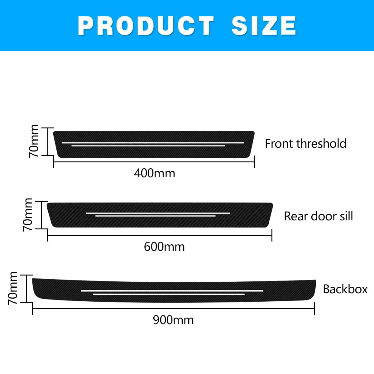 Pour 3008 4D Seuil De Porte Voiture Fibre De Carbone Réfléchissant