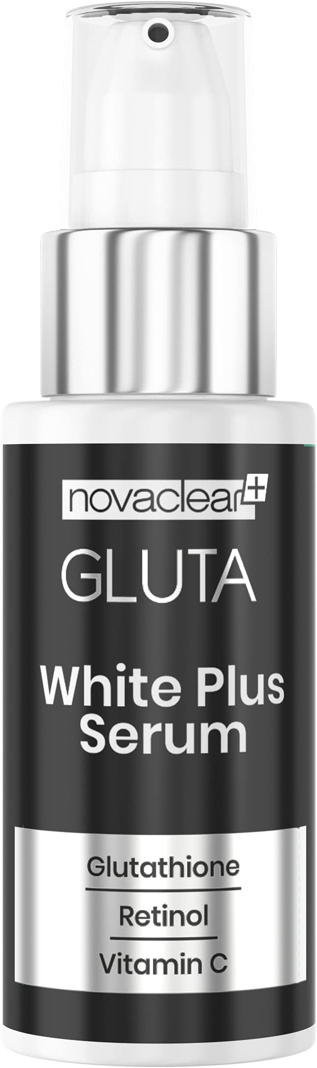 Novaclear Gluta White Plus Serum with Glutathione, Retinol and Vitamin C, for Skin Brightening/Reduce Wrinkle/Flawless Skin/Daily Care/Soft Skin/Natural Glow strong skin lightening properties.