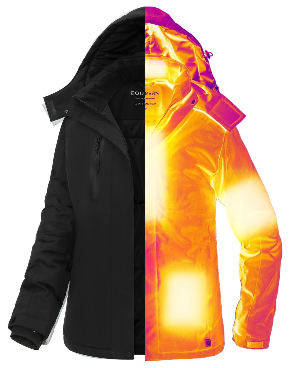 Doumern Official Graphene Women Heated Jacket Coat with 18400 mAh Battery Pack & Adaptor