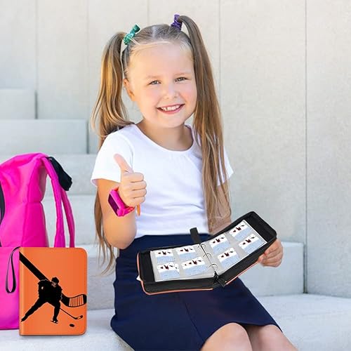 Miniatura 6 de Carpeta de tarjetas de baloncesto, carpeta de tarjetas coleccionables de 4 bolsillos con 400 fundas para tarjetas, estuche portátil para álbumes de