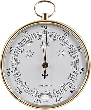 Weather Barometer, Barometers for The Home, Fishing Barometer, Barometer Indoor, Barometric Pressure Gauge, Garden Barometer Outdoor, Analog Barometer Weather Station InstrumentsGold