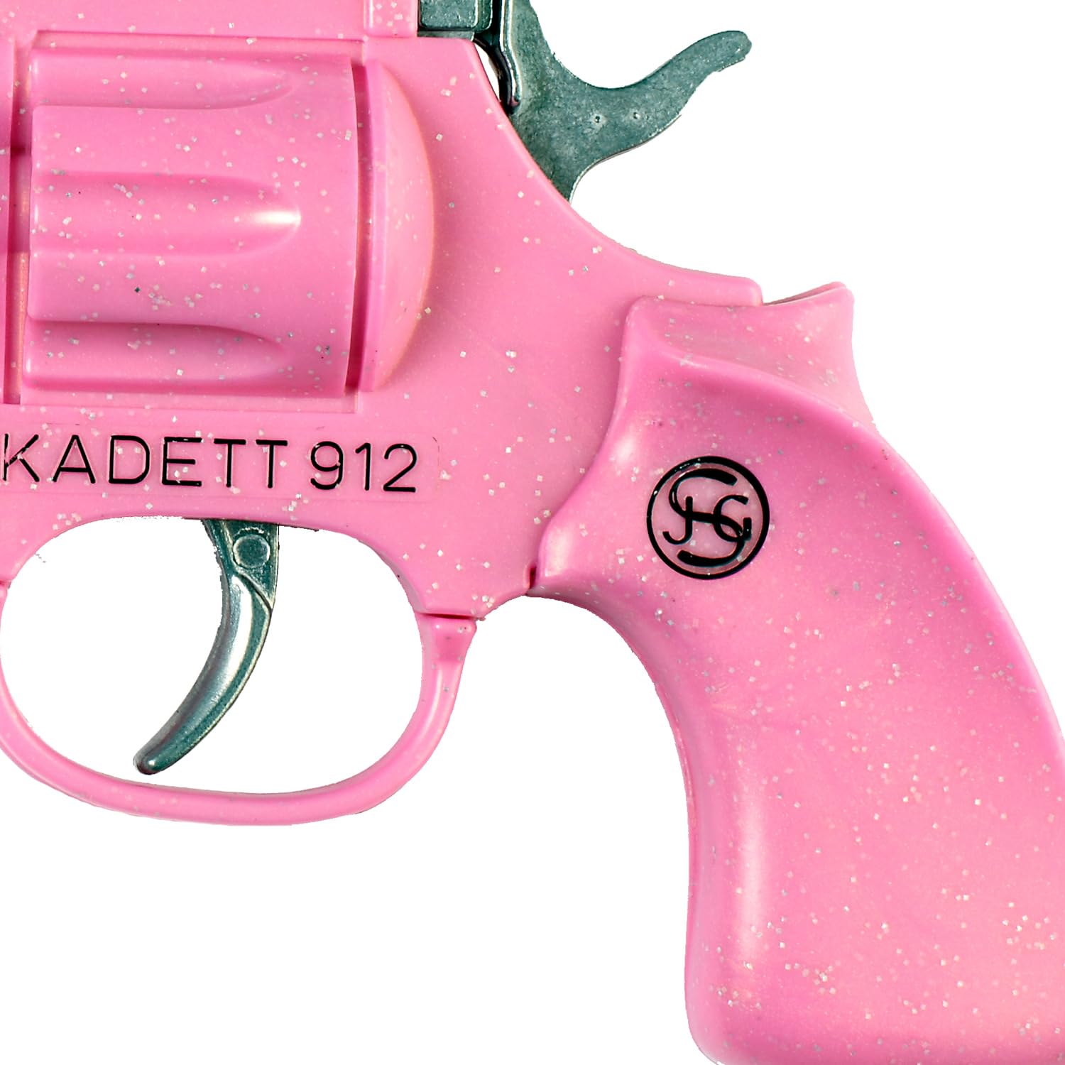 Pride Western Set de pistola de cadete rosa 912 con esposas y cinturón con funda, incluye 1200 disparos, munición, accesorios para disfraces, carnaval, fiesta temática