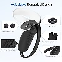 Vista 3 de YRXVW Controller Grips Cover for Oculus Quest 2, Silicone Hand Grips Unibody Design with Adjustable Knuckle Strap Accessories Compatible with Quest