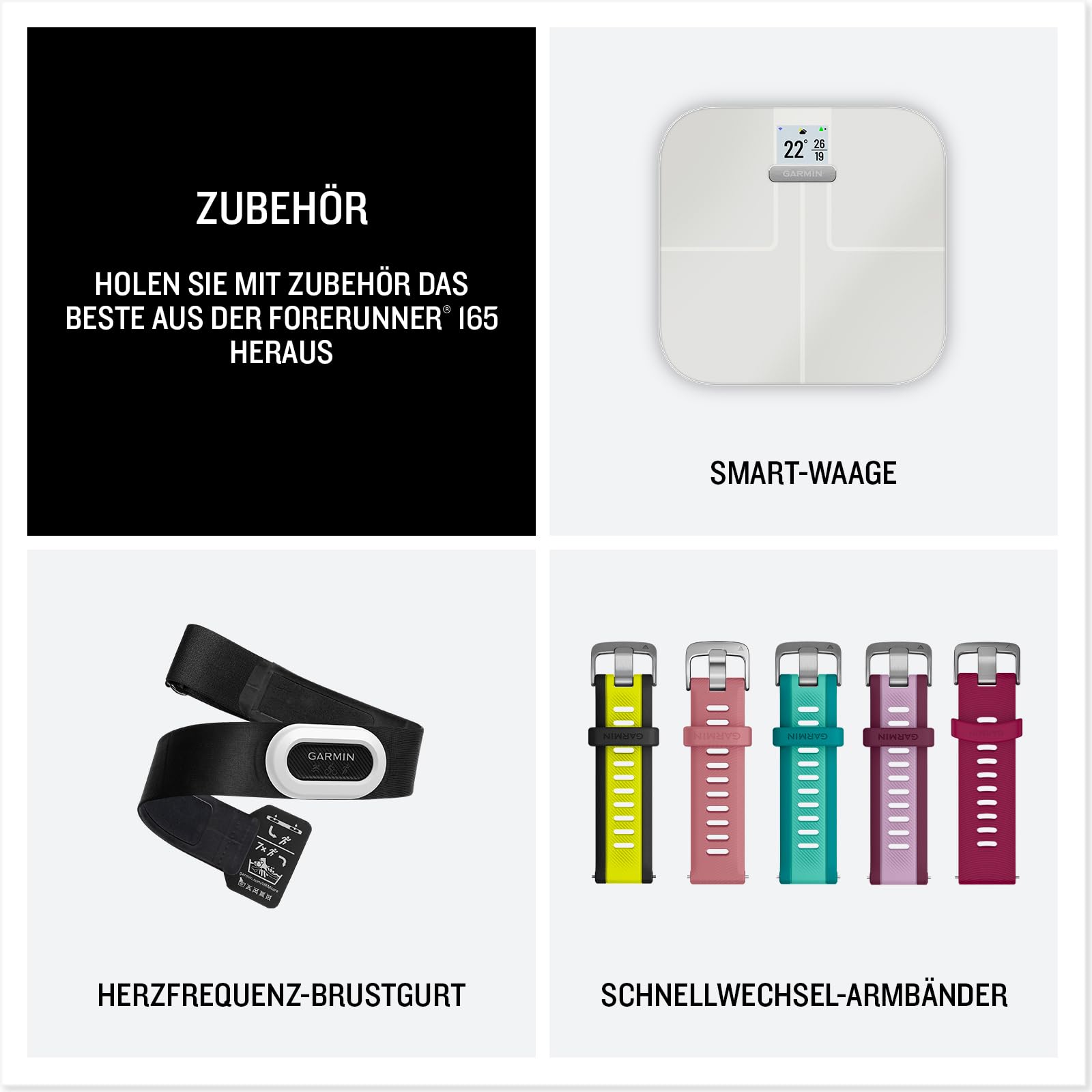 Garmin Forerunner 165 43mm - Lauf-Smartwatch, 1,2" AMOLED Touchscreen, bis zu 11 Tage Akkulaufzeit, 25+ Sport-Apps, Trainingsempfehlungen, Gesundheitsdaten, smarten Funktionen