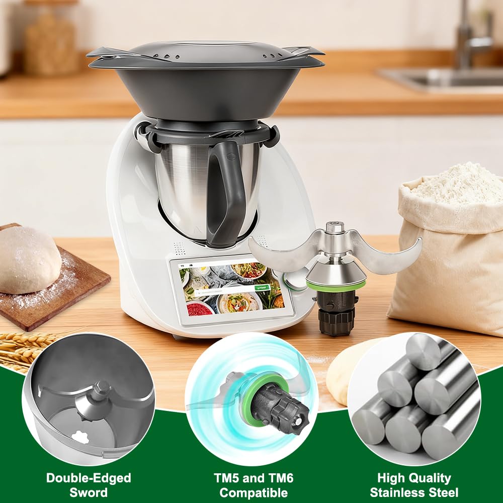 Nóż do ciasta Thermomix TM6 TM5, części zamienne, nóż do mieszania ciasta Thermomix, nóż do mieszania ciasta ze stali nierdzewnej, nóż do ciasta Patix TM6 do ciężkich ciast, bez pozostałości