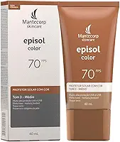 Protetor Solar Episol Color Fps 70 - Base Líquida 40ml - Cobertura Alta e Efeito Matte - Mantecorp