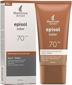 Protetor Solar Episol Color Fps 70 - Base Líquida 40ml - Cobertura Alta e Efeito Matte - Mantecorp