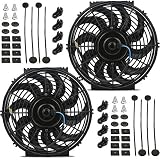 American Volt Dual 12-13 Inch Upgraded 130 Watt Motor Automotive 12 Volt Electric Engine Radiator Co