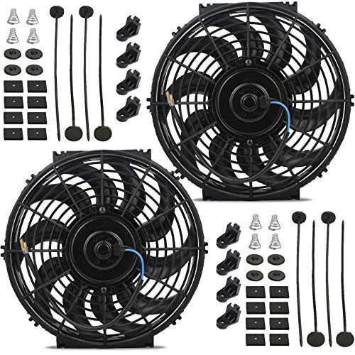 American Volt Dual 12-13 Inch Upgraded 130 Watt Motor Automotive 12 Volt Electric Engine Radiator Cooling Fan Reversible High Performance 2481 Cfm #TOP7