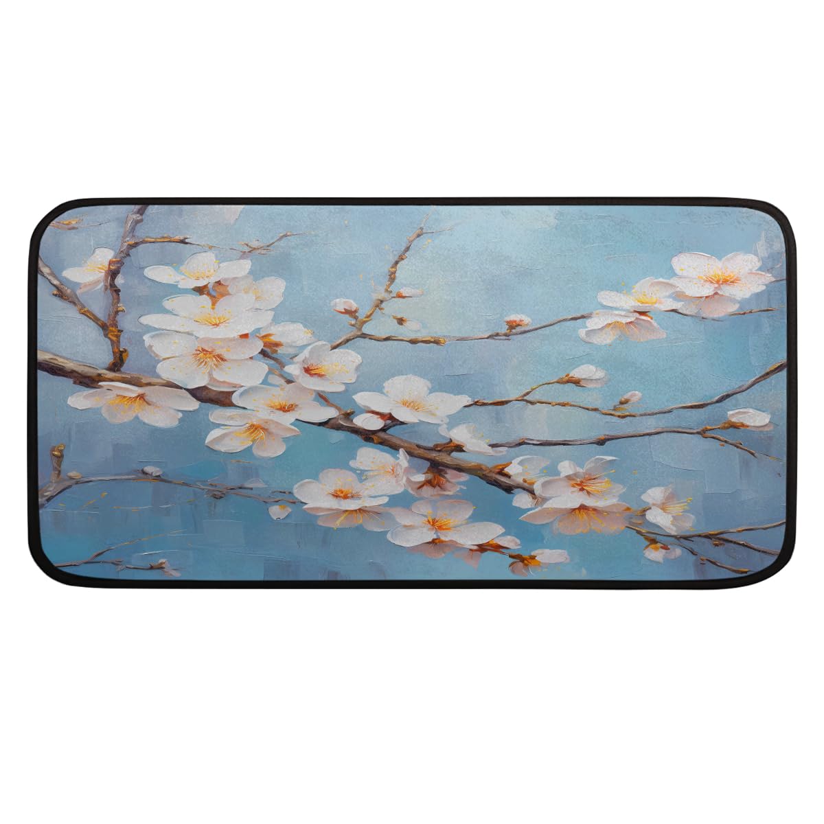 Tapis de cuisine antidérapant lavable et absorbant abricot