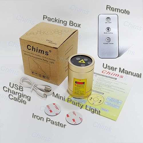 Miniatura 3 de Chims Mini proyector de luces para fiesta, nebulosa, proyector de iluminación remota para festival de Navidad, fiesta, camping, vacaciones, viajes