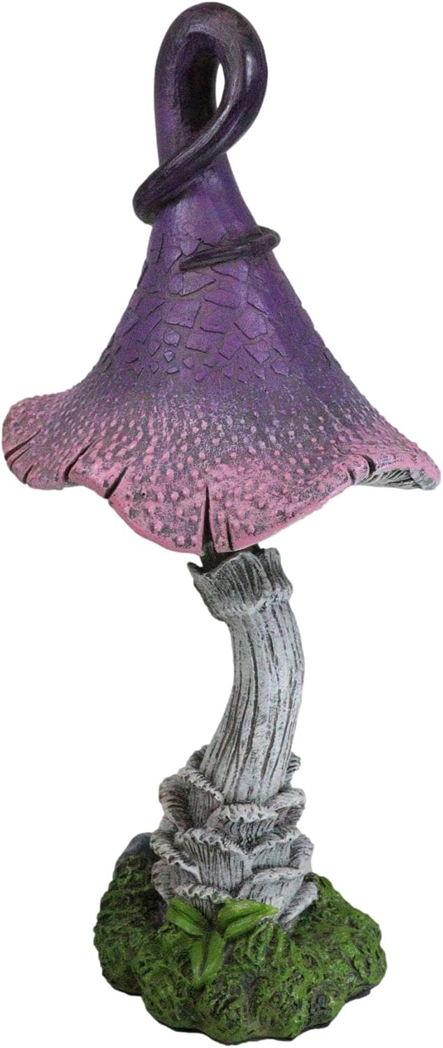 Ebros Gift Enchanted Fairy Garden Giant Purple Crooked Toadstool Mushroom Figurine 12" H Do It Yourself Ideas Collectible Mini Fairies Pixies Fantasy Decor
