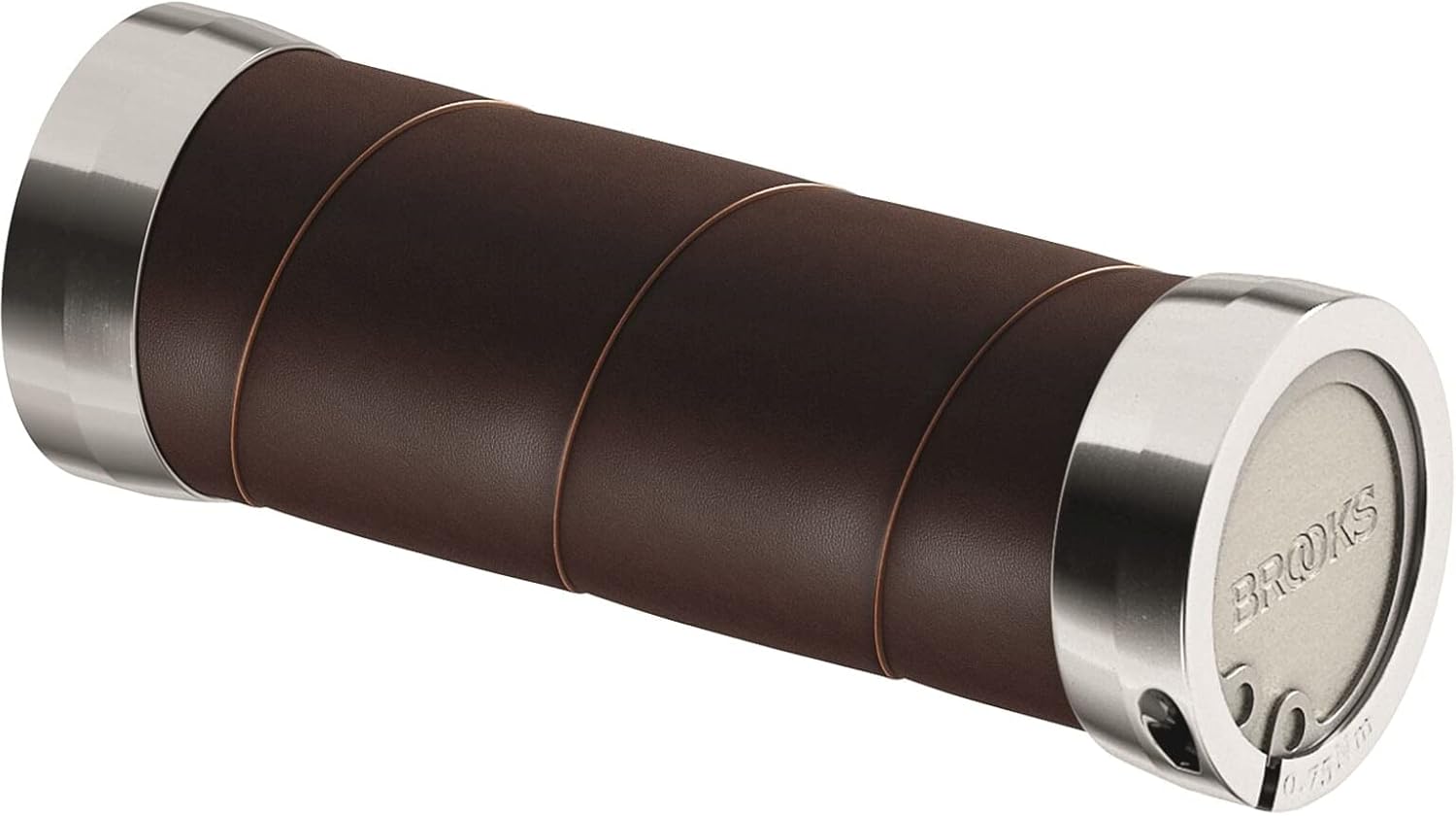 Brooks Slender Leather Grips (100+100 mm) - Antic Brown-New22 Unisex Adult Handle - Silver - Standard