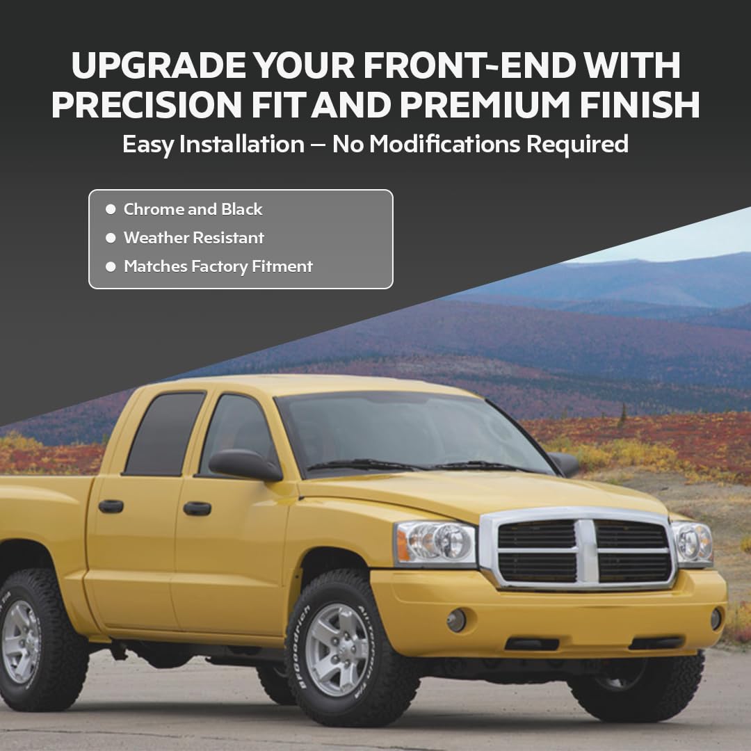 New 2005-2007 Fits Dodge Dakota Front Grille Chrome Painted