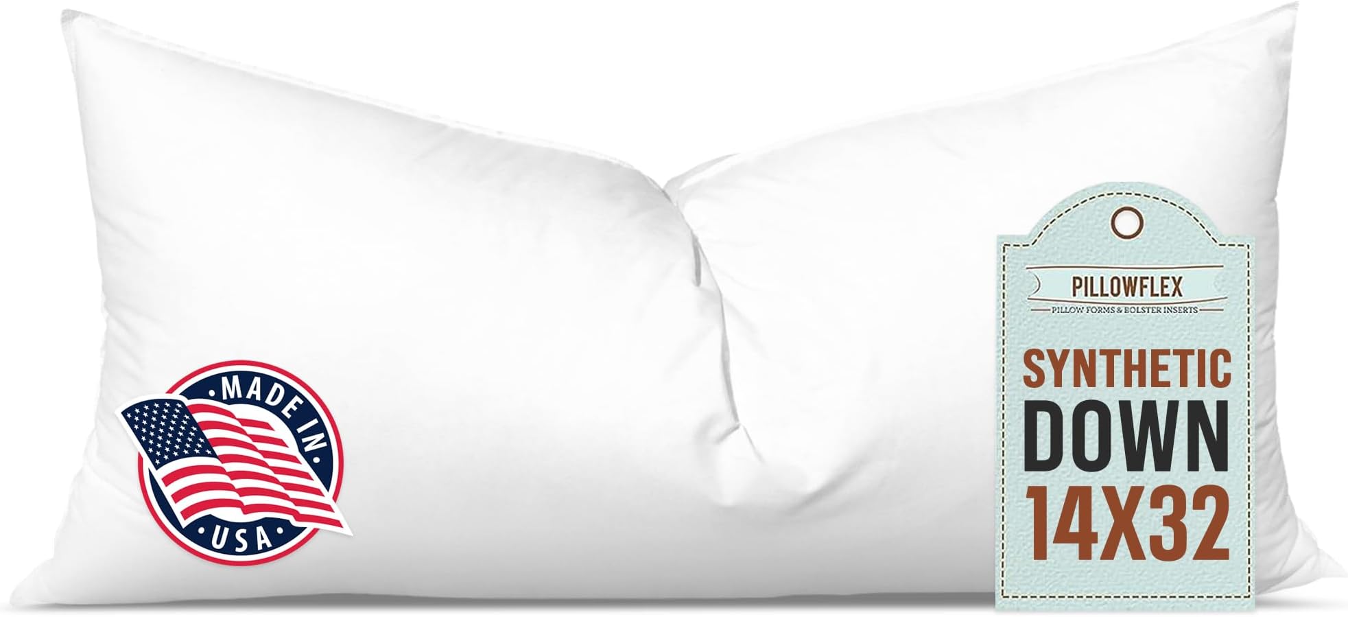 Pillowflex Synthetic Down Alternative Pillow Inserts for Shams (14 Inch by 32 Inch)