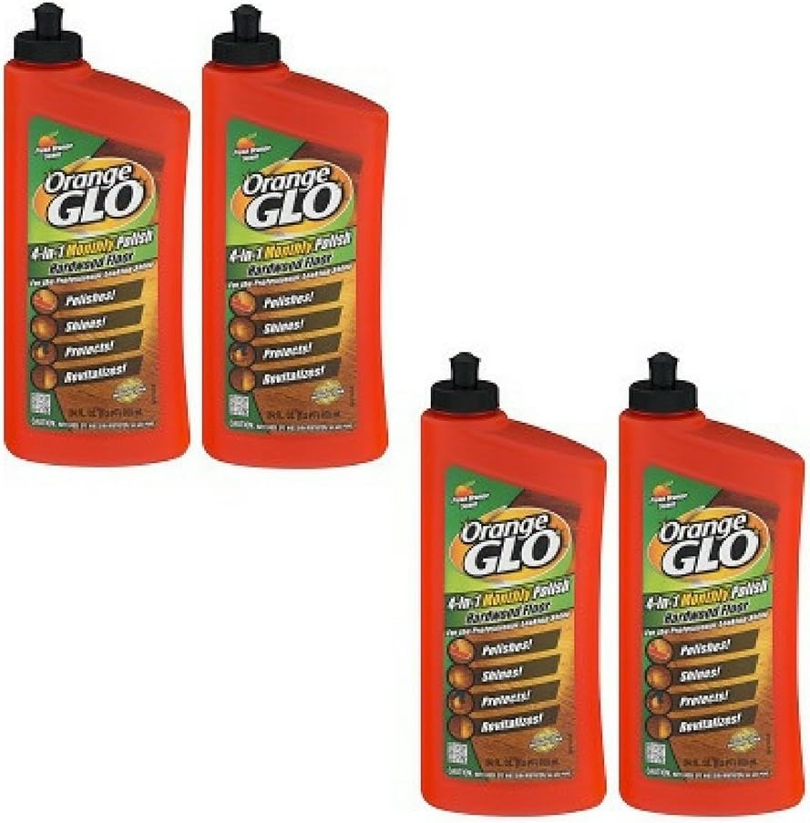 ORANGE GLO Hardwood Floor 4-in-1 Monthly Polish, 24 Oz (Pack of 4)
