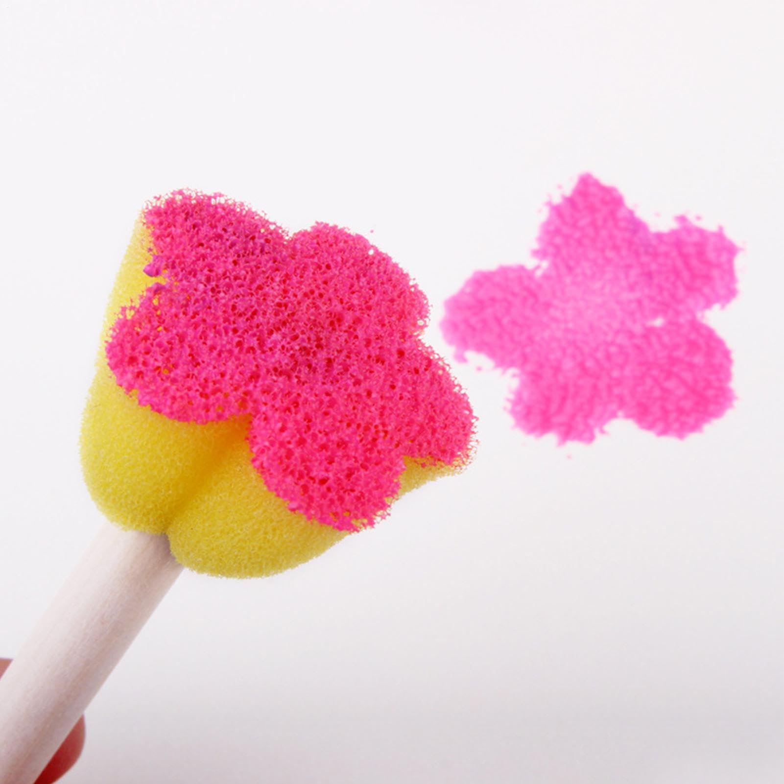 EVNEED 29 Pièces Éponge Brosses de Peinture Enfant Ensemble Pinceaux de Peinture et Tablier Art DIY Outils de Peinture d'apprentissage Précoce