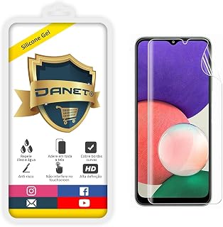 Películas de Gel Silicone Flexível Full Cover Transparente Samsung Galaxy A22 4g com Tela de 6.4" - Proteção Que Adere E Cobre Toda a Tela e Parte Traseira do Aparelho - Danet