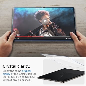Spigen Tempered Glass Screen Protector [GlasTR EZ FIT] Designed for Galaxy Tab S10 Lite | Galaxy Tab S10 FE | Galaxy Tab S9 | Galaxy Tab S9 FE [9H Hardness/Case-Friendly]
