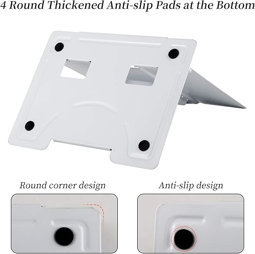 Miniatura 4 de Blizzow Soporte para libros de escritorio, manos libres, soporte de metal ajustable, ligero, plegable, portátil, libro de cocina, receta, tableta,