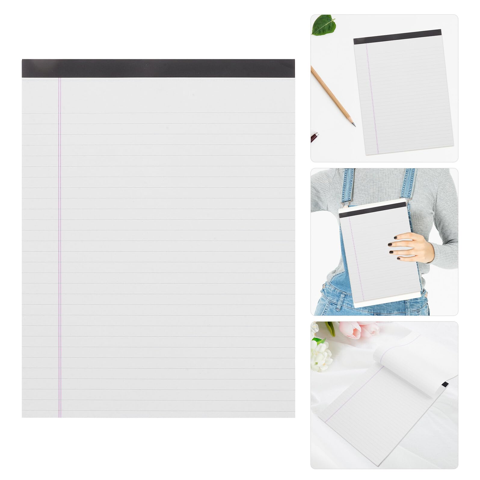 Ipetboom 4 pezzi Blocchi Note Legali Carta Liscia e Spessa con Righe Blu Blocco Appunti Universitario e Ufficio Formato Wide Ruled per Scrivere e Disegnare di Quaderni Portatili