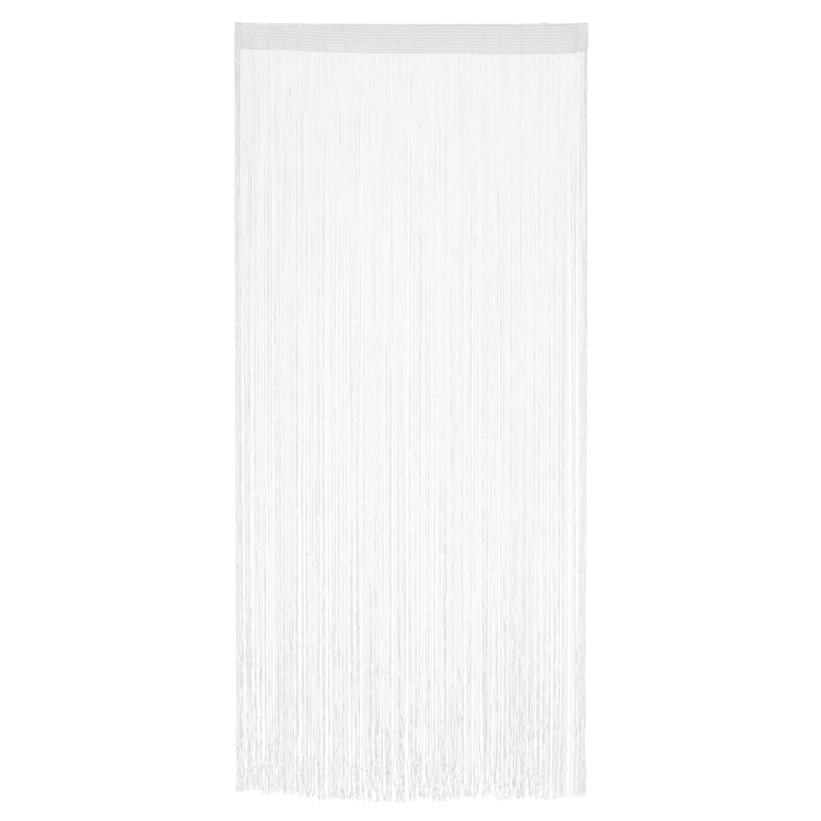 GLAITC String Curtain 100x200cm Door Curtain Glitter Tassel String Curtain Decorative Room Divider Beaded Door Curtain Fly Screen For Doorway Window Home Party Background Decoration (White)