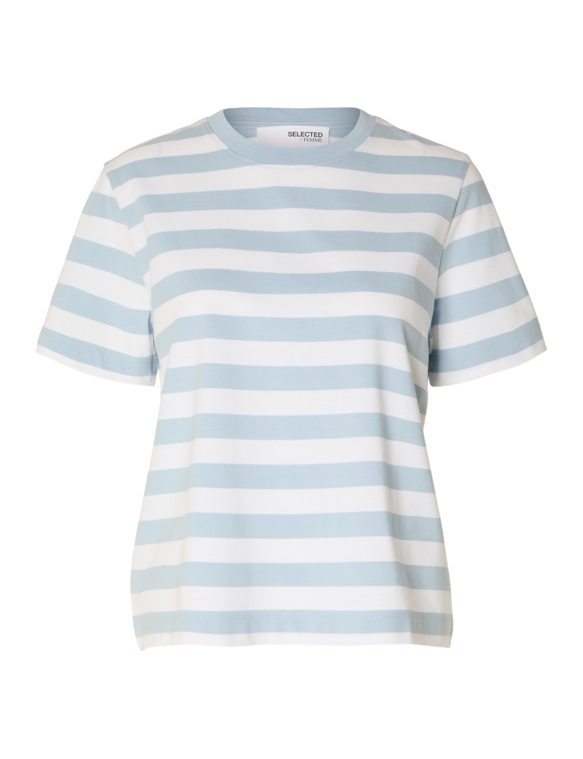 Selected Femme Damen Selected Femme Female T-Shirt Gestreiftes Boxy Fit Slfessential Ss Striped Boxy Tee Noos (1er Pack)
