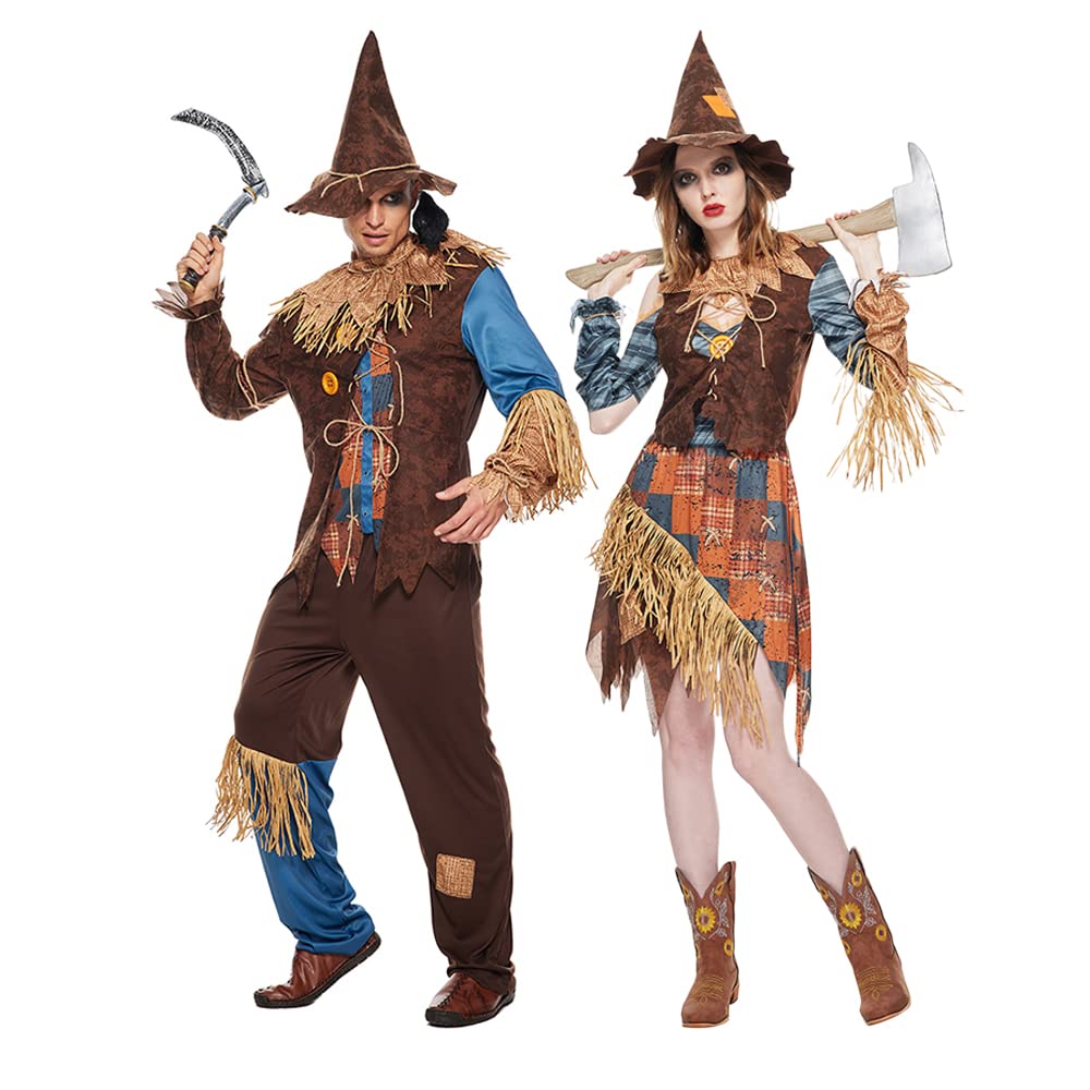 Halloween Adult Scary Scarecrow Costumes for Couple