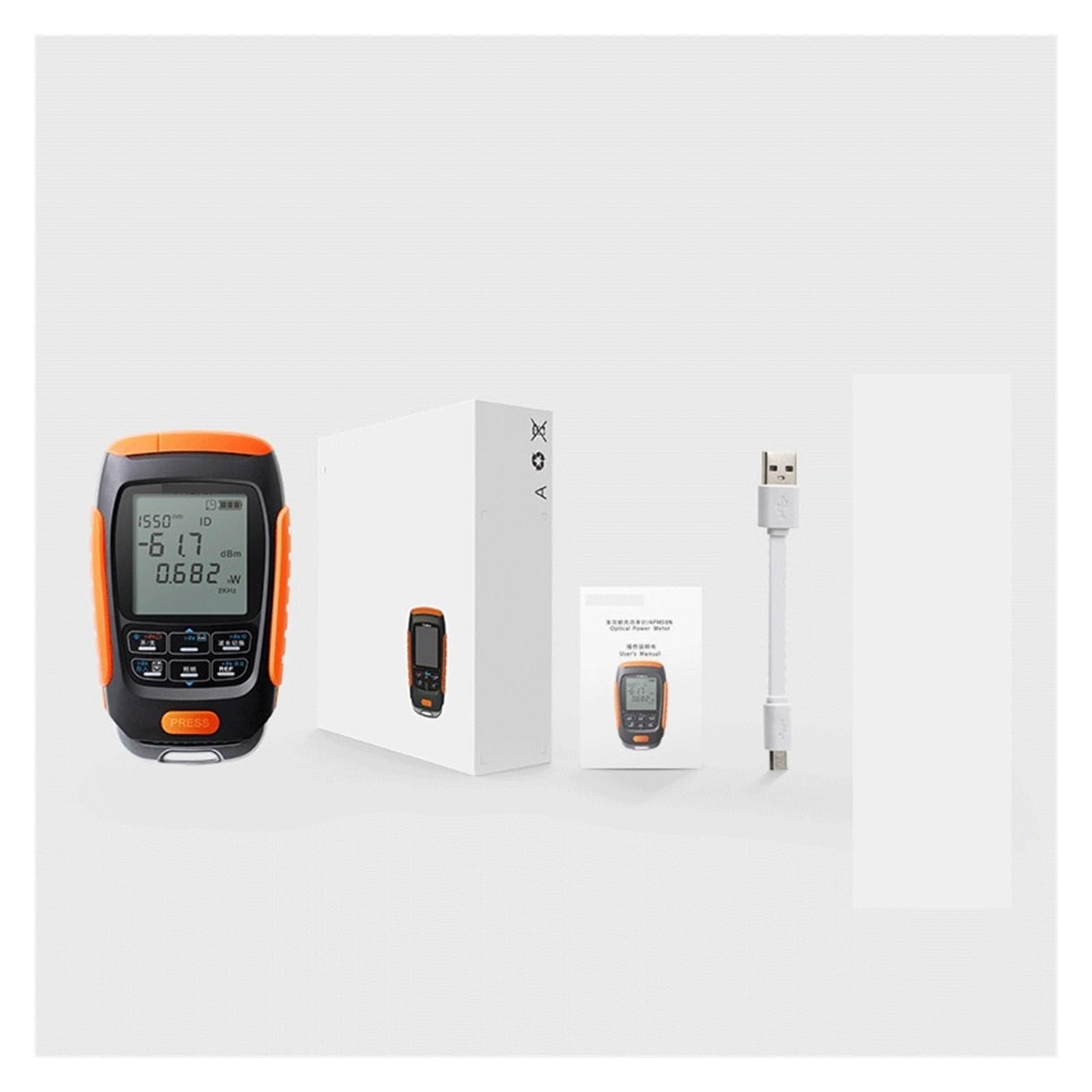 Medidor de Potencia óptica batería Iones Litio 4 en 1, localizador Visual fallas, probador Fibra Prueba Cable Red(50T-15mw 15KM)