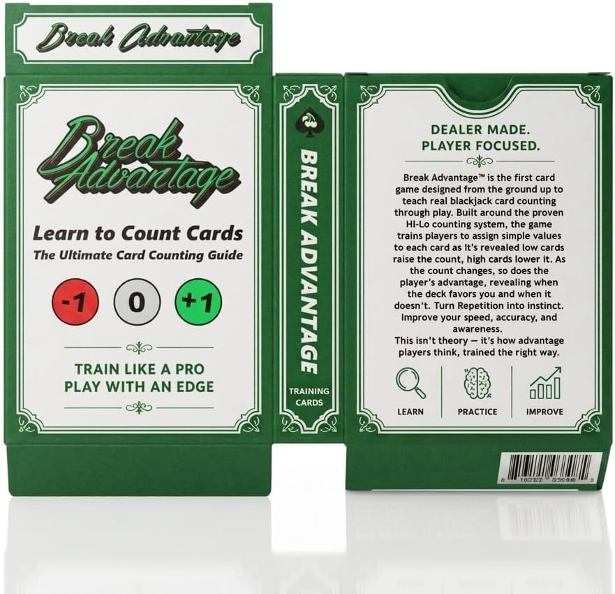 Blackjack Training Cards - Learn Card Counting - High-Low System Integrated Training Deck for Improved Casino Odds - Master Basic Strategy & Advantage Play - Casino Card Quality