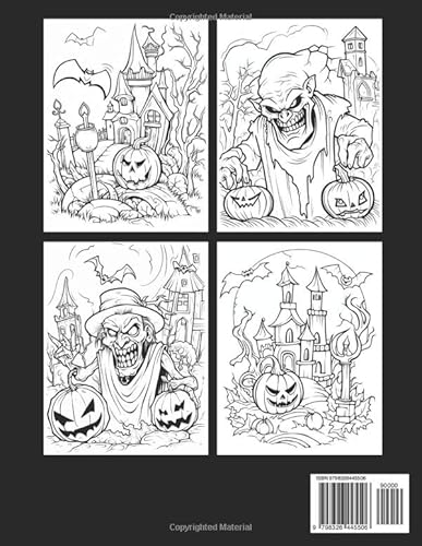 Halloween Coloring Book For Adults and Teens: Halloween Coloring Book Large Print Simple Designs wit