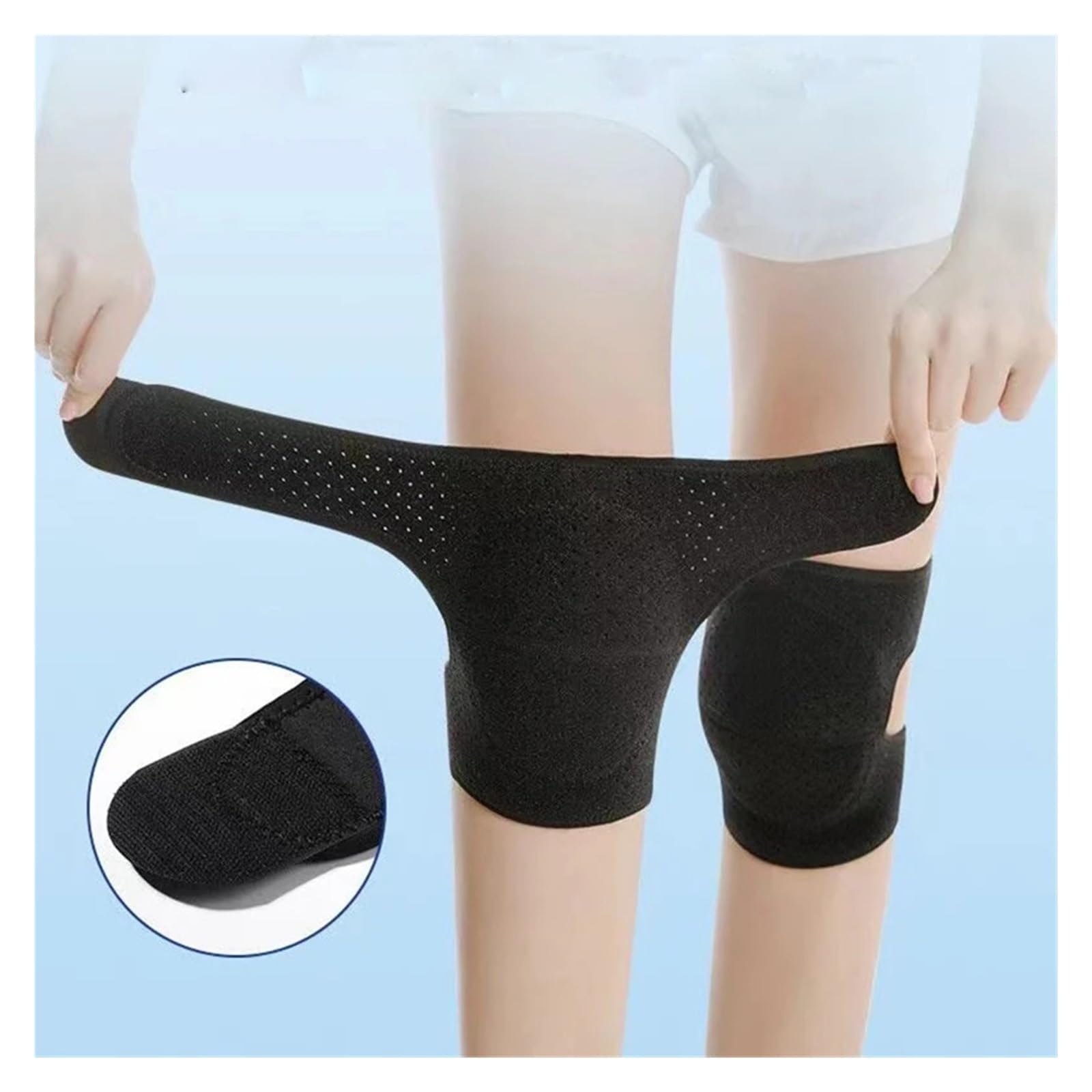 MRKU Genouillères de Sport antidérapantes, 1 pièce, Protection élastique de Compression, orthèse en Mousse épaisse pour l'entraînement de Danse et Autres activités physiques.