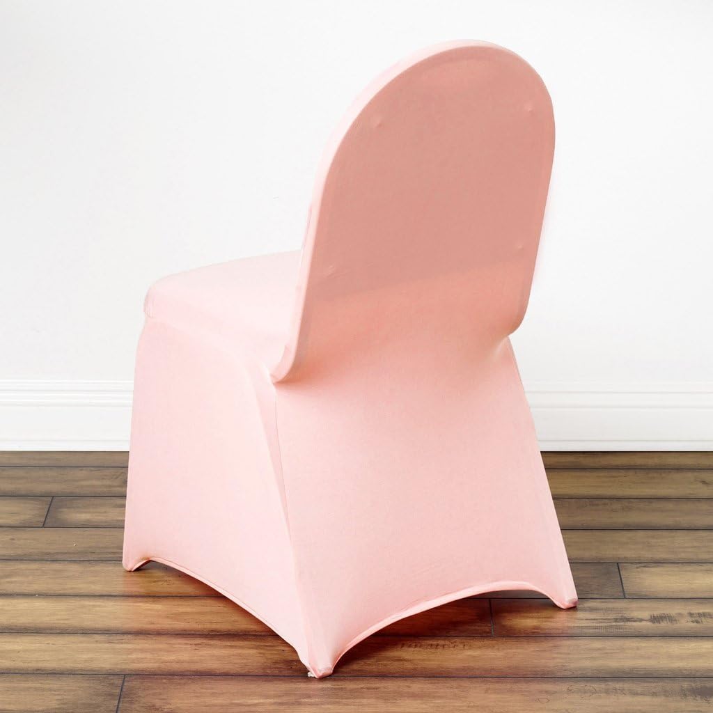 Balsa Circle 10 pcs Blush Spandex Stretchable Banquet Chair Covers for Party Wedding Linens Decorations Dining Ceremony Reception Supplies