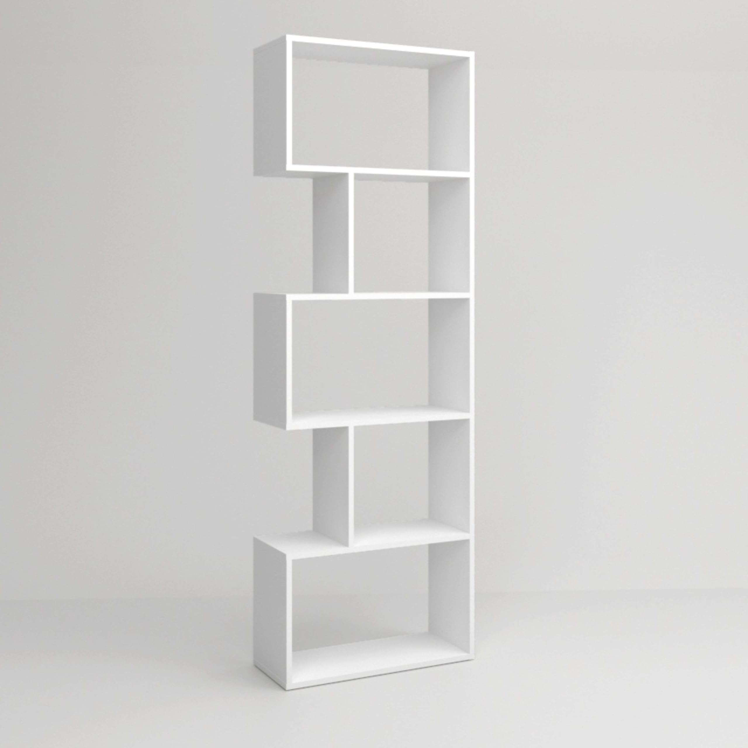 Librería Estantería Neón Blanco Mate 5 Estantes 181x60x25 cm