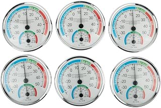 5" Analogue Indoor Thermometer Hygrometer With Comfort Scale For Room Climate Control, For Kitchen, Bathroom, Bedroom, Sauna, Or Terrarium, No Battery Required, Measures Temperature And Humidity(6pcs)