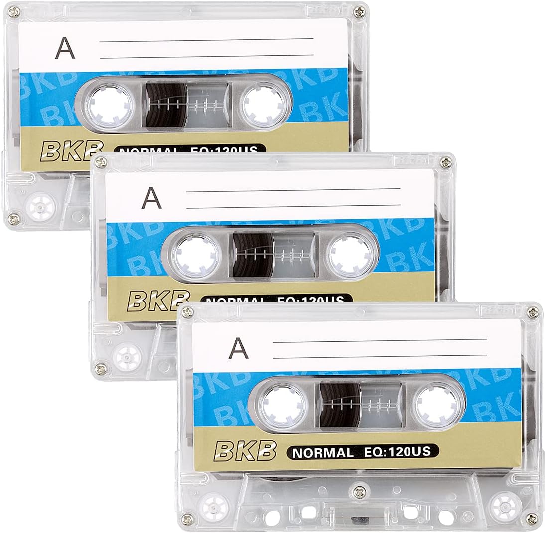 3PCS Blank Cassette Tapes, Jagowa 60 Min Audio Cassettes Professional